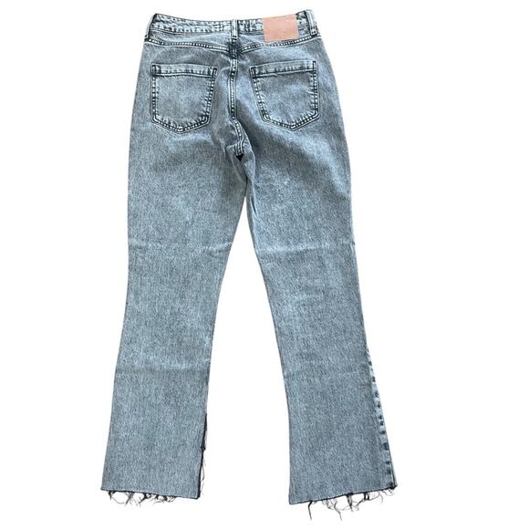 Zara High Rise Straight/Split Leg Jeans, Acid Wash Charcoal, Casual, Weekend, 6 - Picture 4 of 7